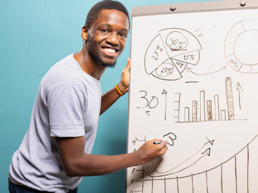 How to create a growth strategy for a Ghanaian startup with LuminCore Consult. Ghanaian startup founders reviewing market research, financial projections, and a business growth plan during a strategy meeting led by LuminCore Consult the top consulting firm in Ghana