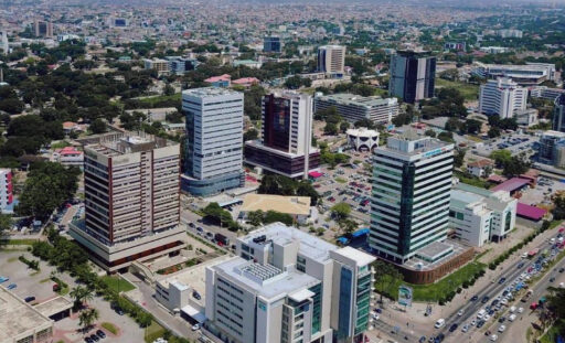 Opportunities-for-International-Businesses-in-Ghana,-through-Lumincore-consult-best-consulting-firm-in-Ghana. Ghana as a gateway to West Africa for international businesses, showing Accra's commercial district and Tema Port logistics infrastructure. Discover why Ghana as a gateway to West Africa offers international businesses trade access, growth sectors, logistics, and expert market entry support.